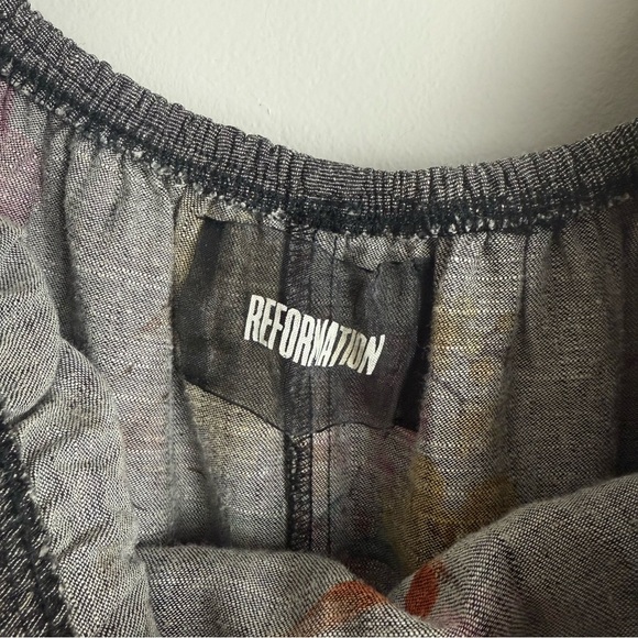 Reformation Tennessee Panama Gray Chambray Denim Ruffled Mini Dress Size Small - Picture 10 of 10